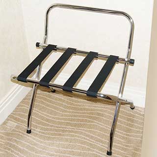 Chrome Folding Luggage Rack With Rear Bar - Case Of 2 Units