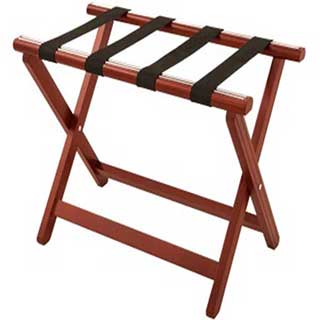 Corby York Folding Wooden Luggage Rack with a Dark Wood Finish