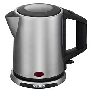 Corby Hampton Cordless Hotel Bedroom Kettle, 1 Litre, High Quality Brushed Stainless Steel