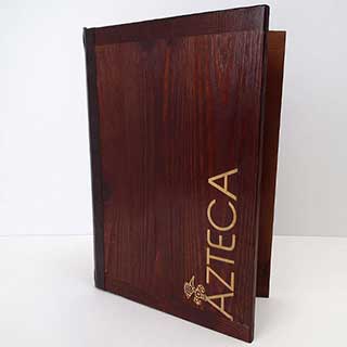 Rustic Wooden Engraved Menu Covers - Tag Fixing - A4 Size