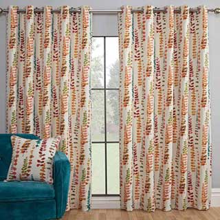 Sundour Santa Maria Curtains, Fully Lined with Eyelet Header - Rumba
