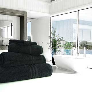 Luxurious Ring Spun Hotel Towels, 500gsm in Black
