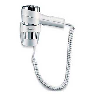Valera Action Hotel Bedroom Hair Dyer - Wall Mounted  - 1200watt - White / Chrome